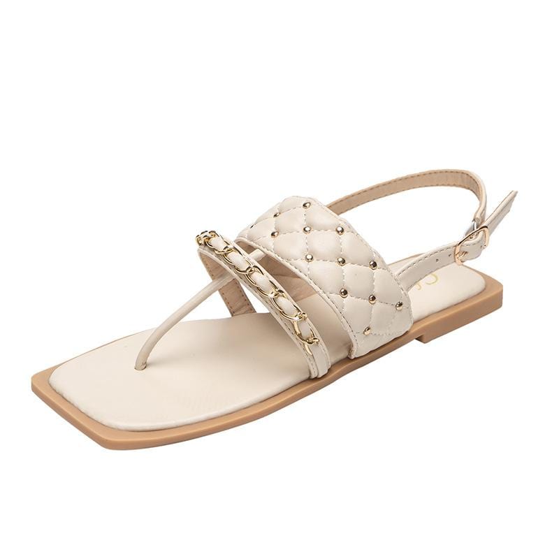 Rivet Chain Flat Sandals Newgew