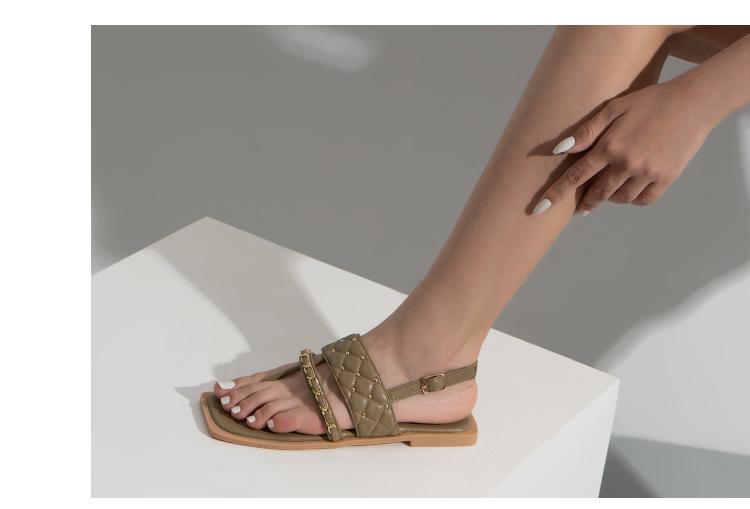 Rivet Chain Flat Sandals Newgew