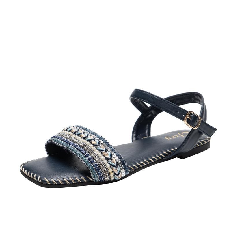 Versatile Square Head Flat Sandals Newgew