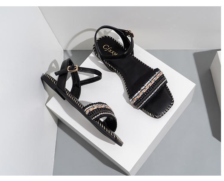 Versatile Square Head Flat Sandals Newgew