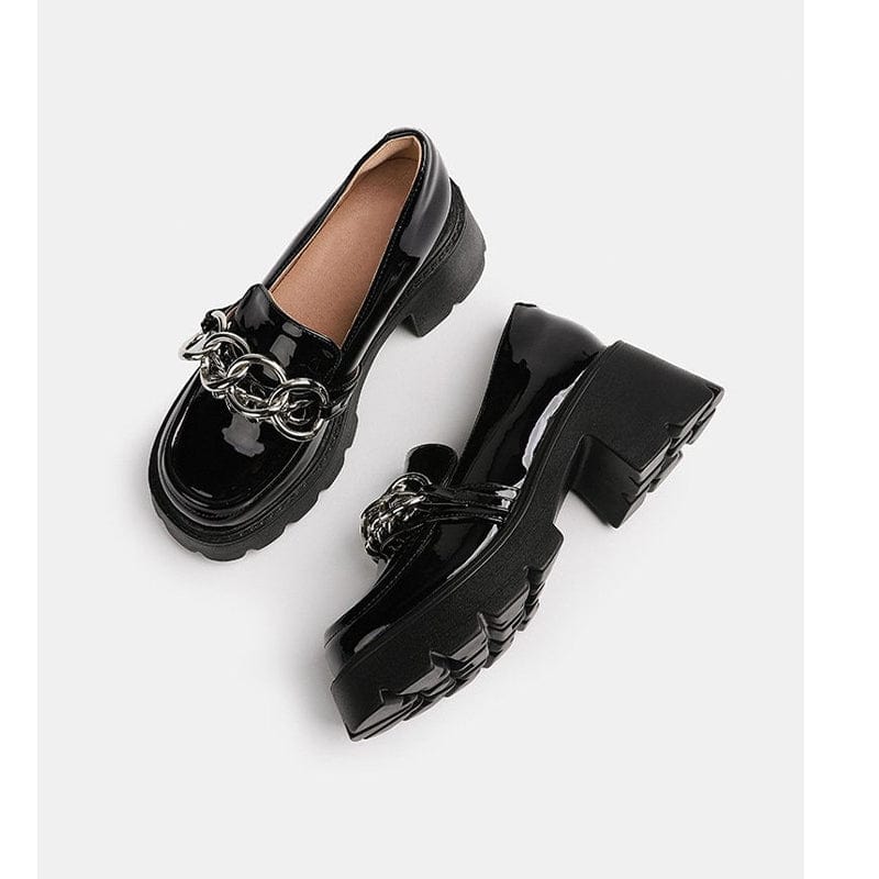 Wild Thick Heeled Loafers Newgew
