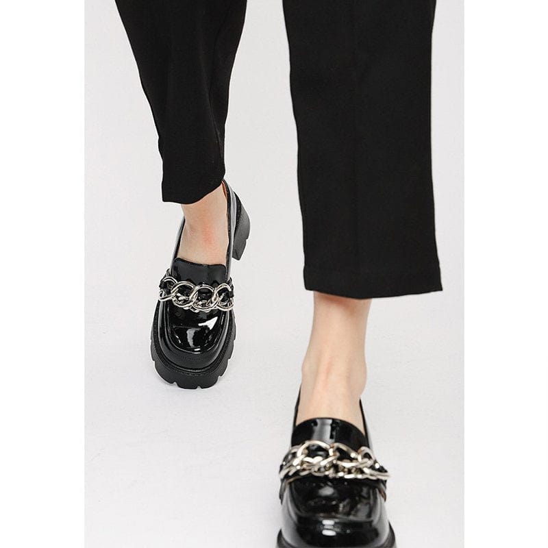 Wild Thick Heeled Loafers Newgew