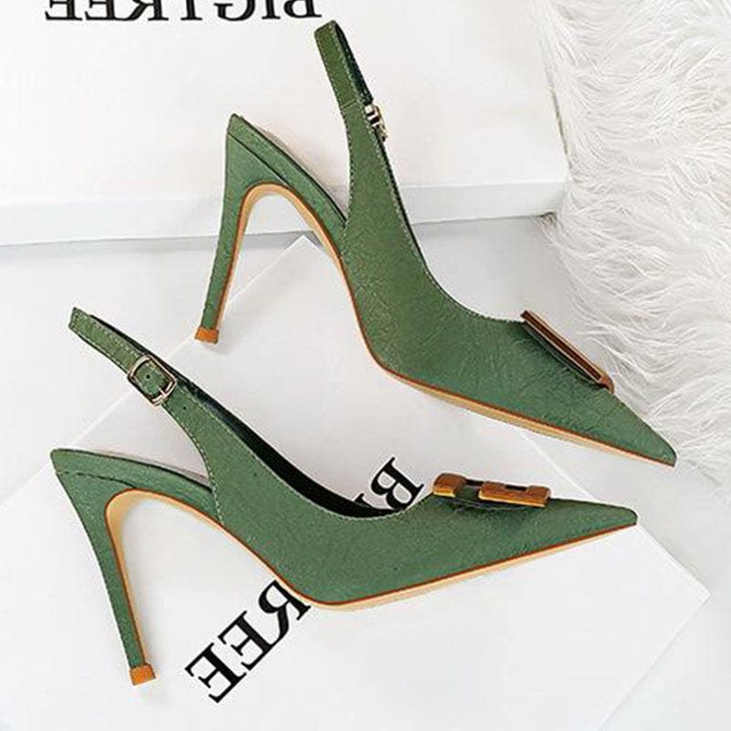 Metal Buckle Stiletto Heels Newgew