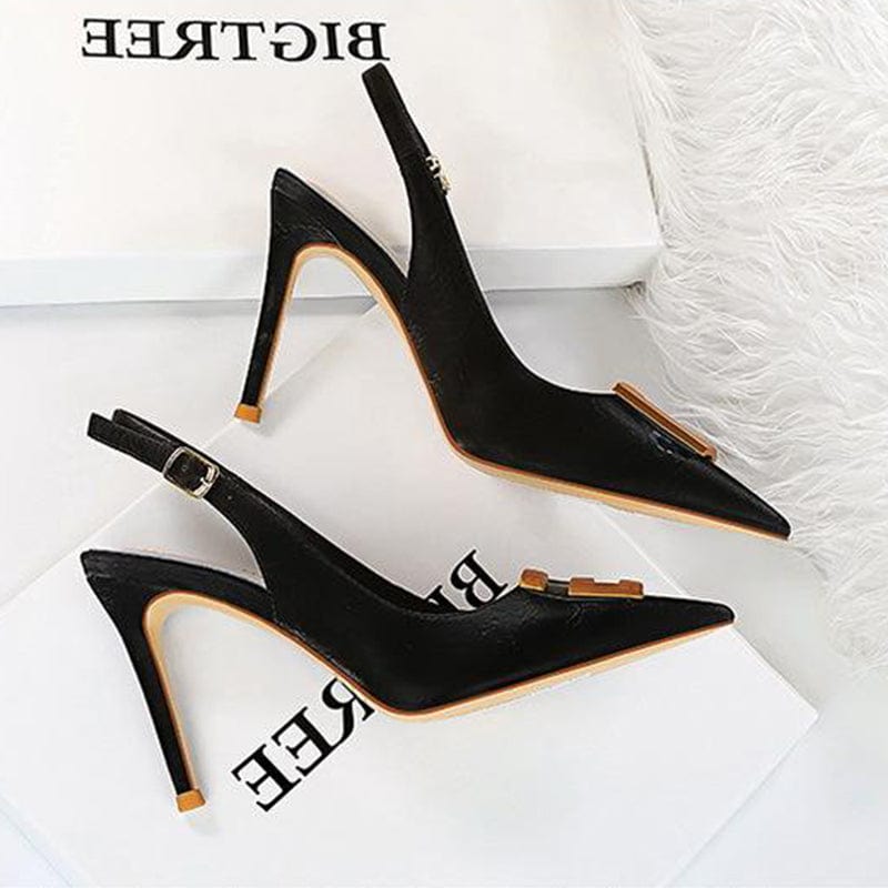 Metal Buckle Stiletto Heels Newgew