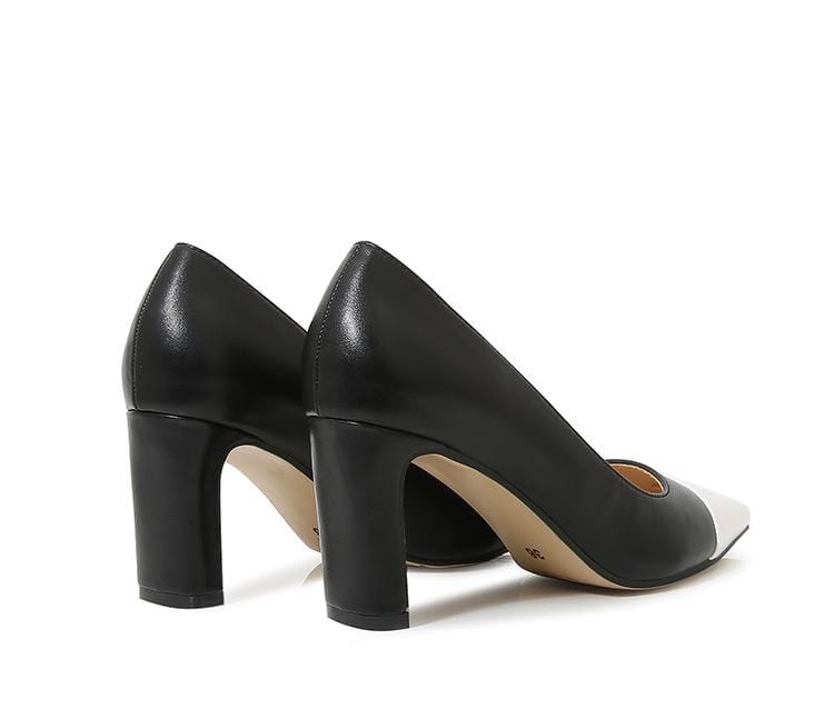 Two Tone Point Toe Hee Pumps Newgew