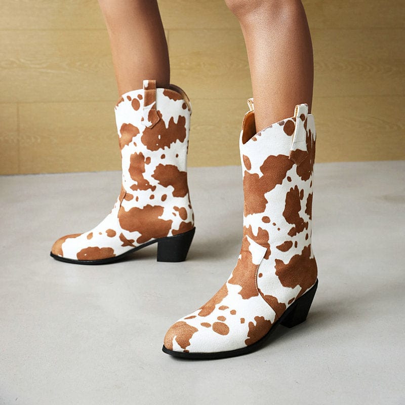 Cool Cow Print Cowboy Boots(Pre-Order) Newgew