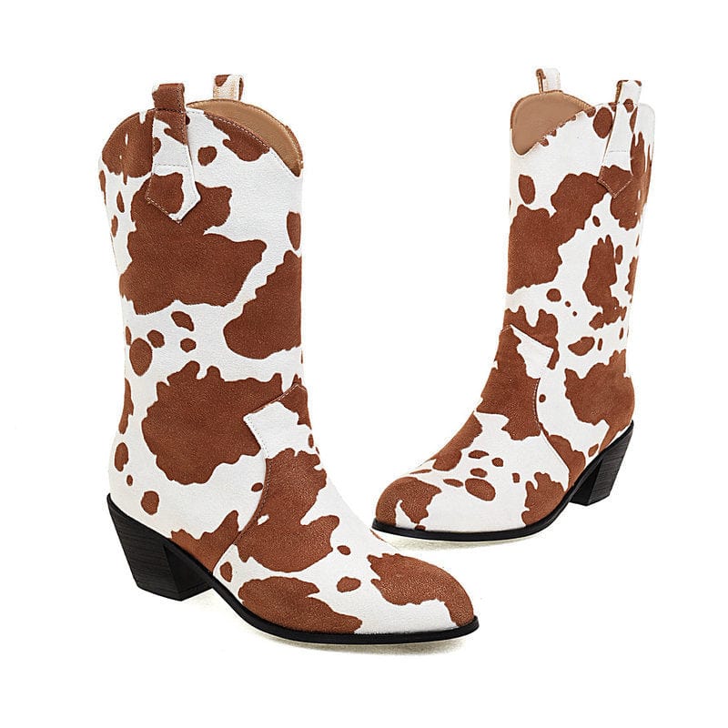 Cool Cow Print Cowboy Boots(Pre-Order) Newgew