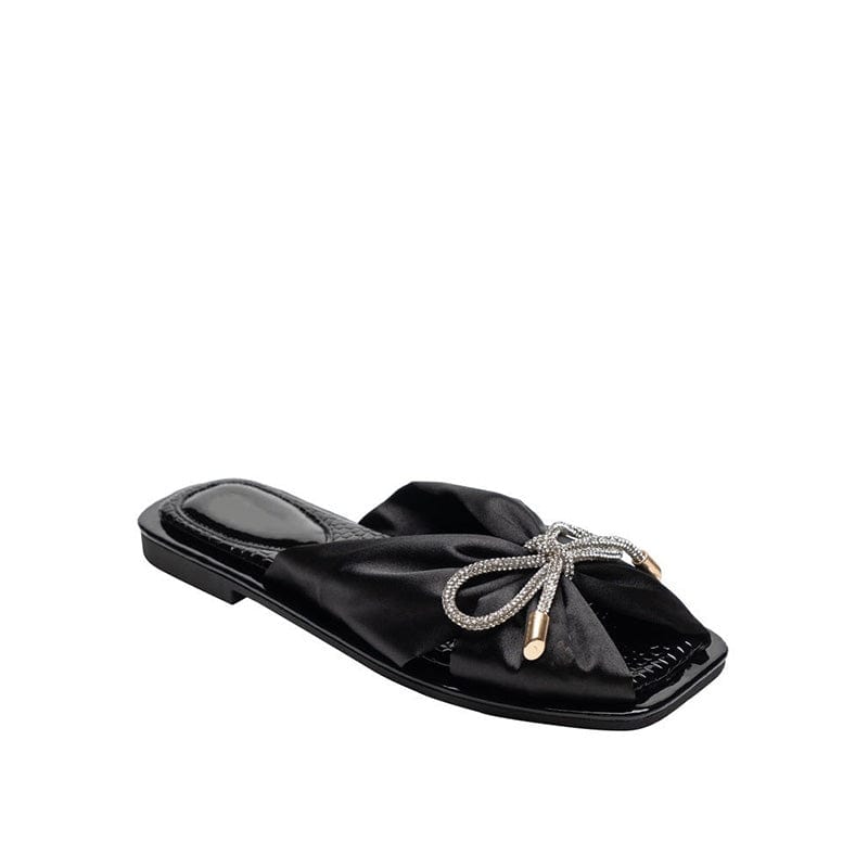 Square Toe Rhinestones Flat Sandals Newgew