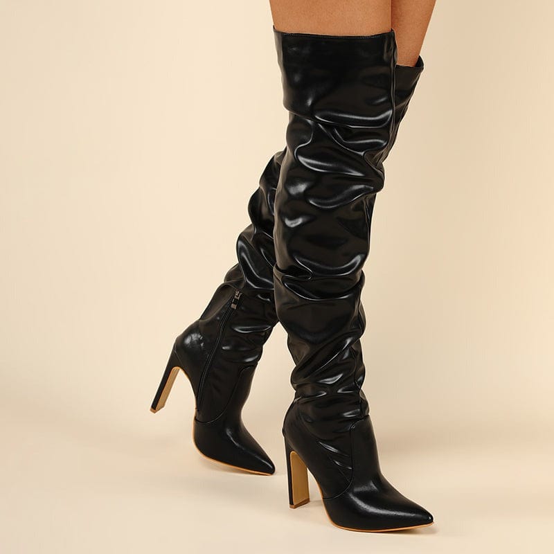 Stiletto Heeled Side Zip Slouchy Boots Newgew