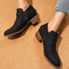 Round Toe Kitten Heel Boots Newgew
