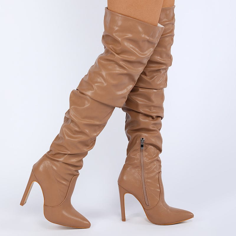 Stiletto Heeled Side Zip Slouchy Boots Newgew