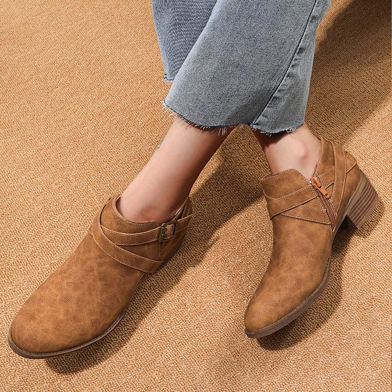 Round Toe Kitten Heel Boots Newgew