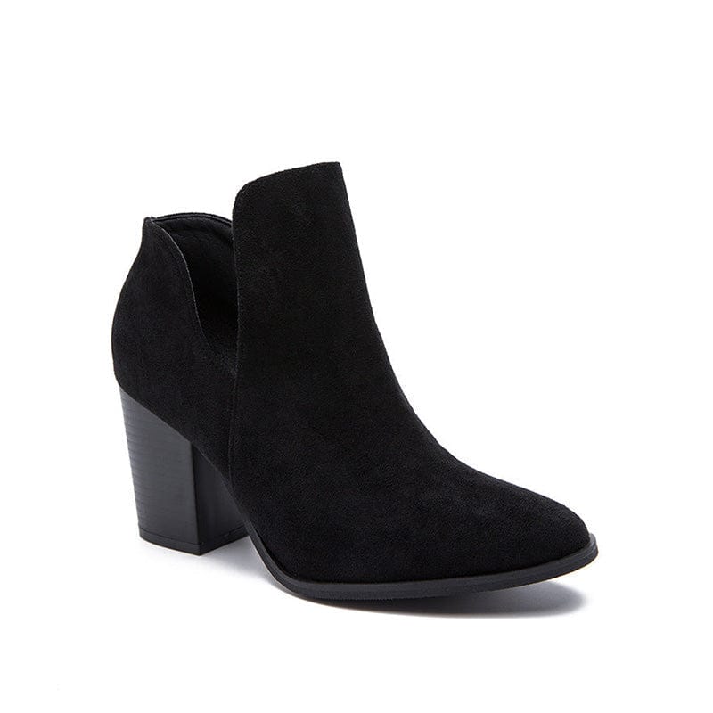 V Cut Block Heel Booties Newgew