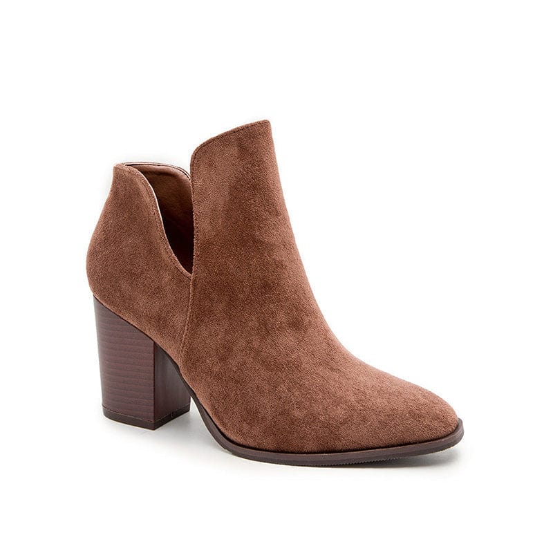 V Cut Block Heel Booties Newgew