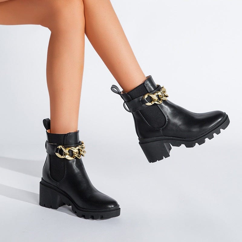 British style chunky heel Boots Newgew