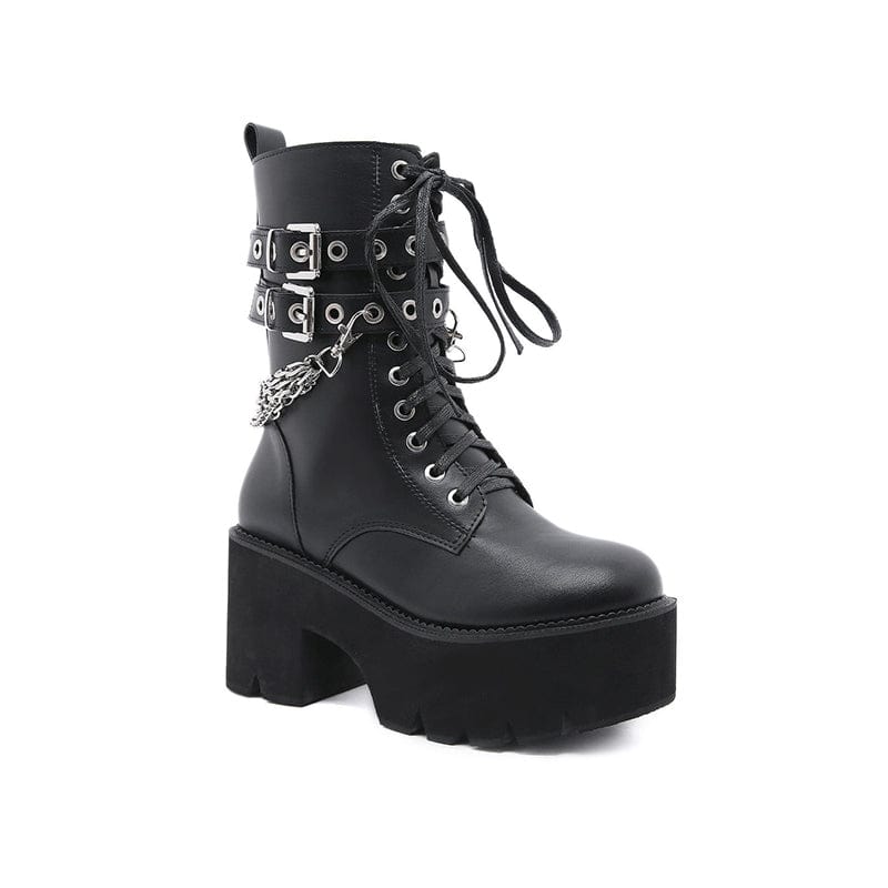 Chain Lace-up Boots Newgew