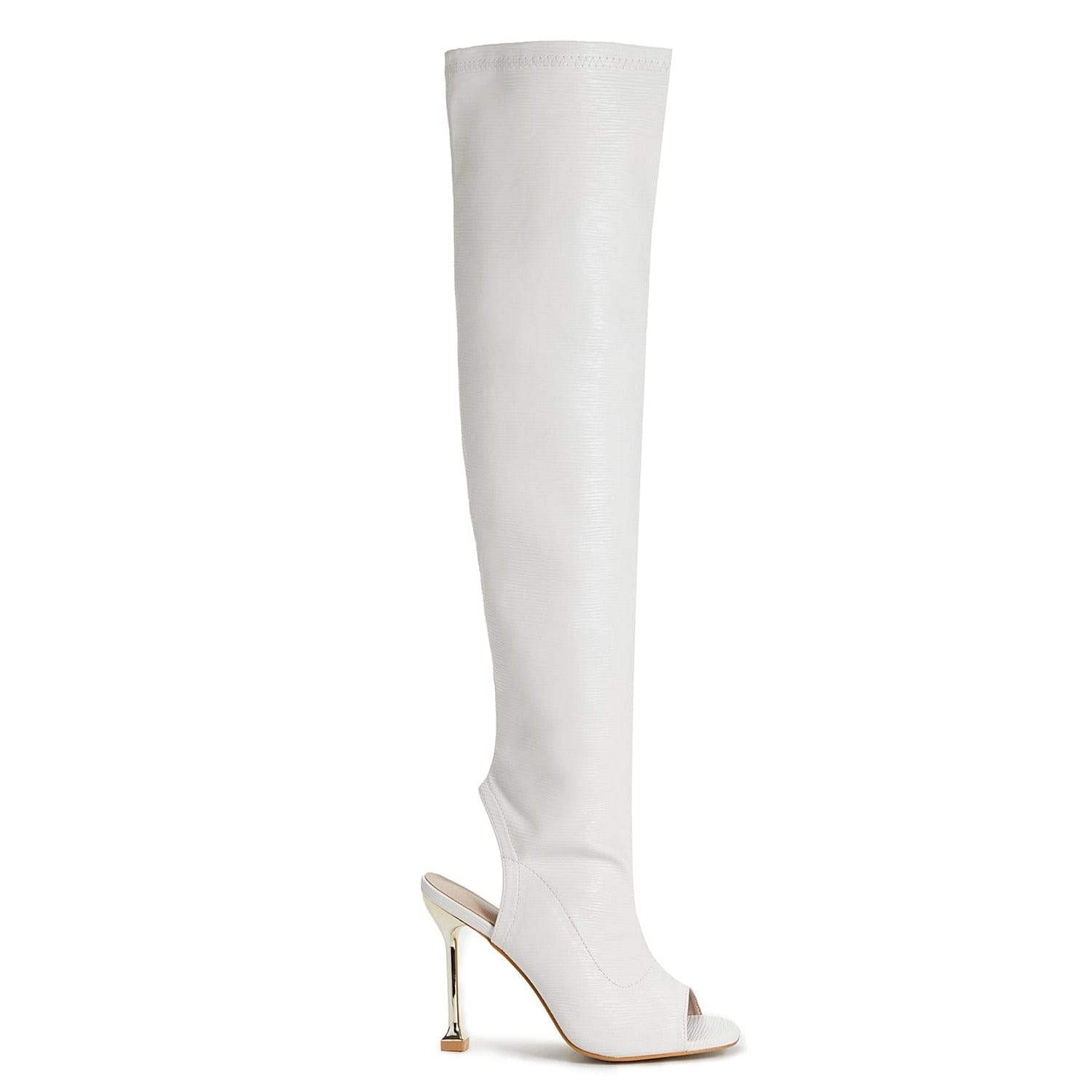 Peep Toe Over Knee Stiletto Heeled Boots Newgew