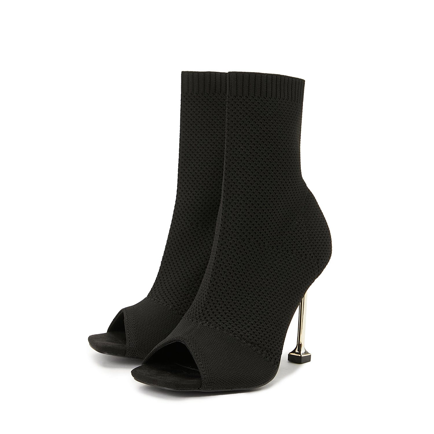 Peep Toe Stiletto Heeled Sock Boots Newgew