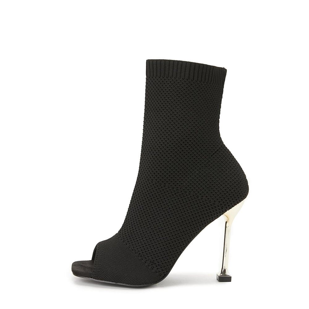 Peep Toe Stiletto Heeled Sock Boots Newgew