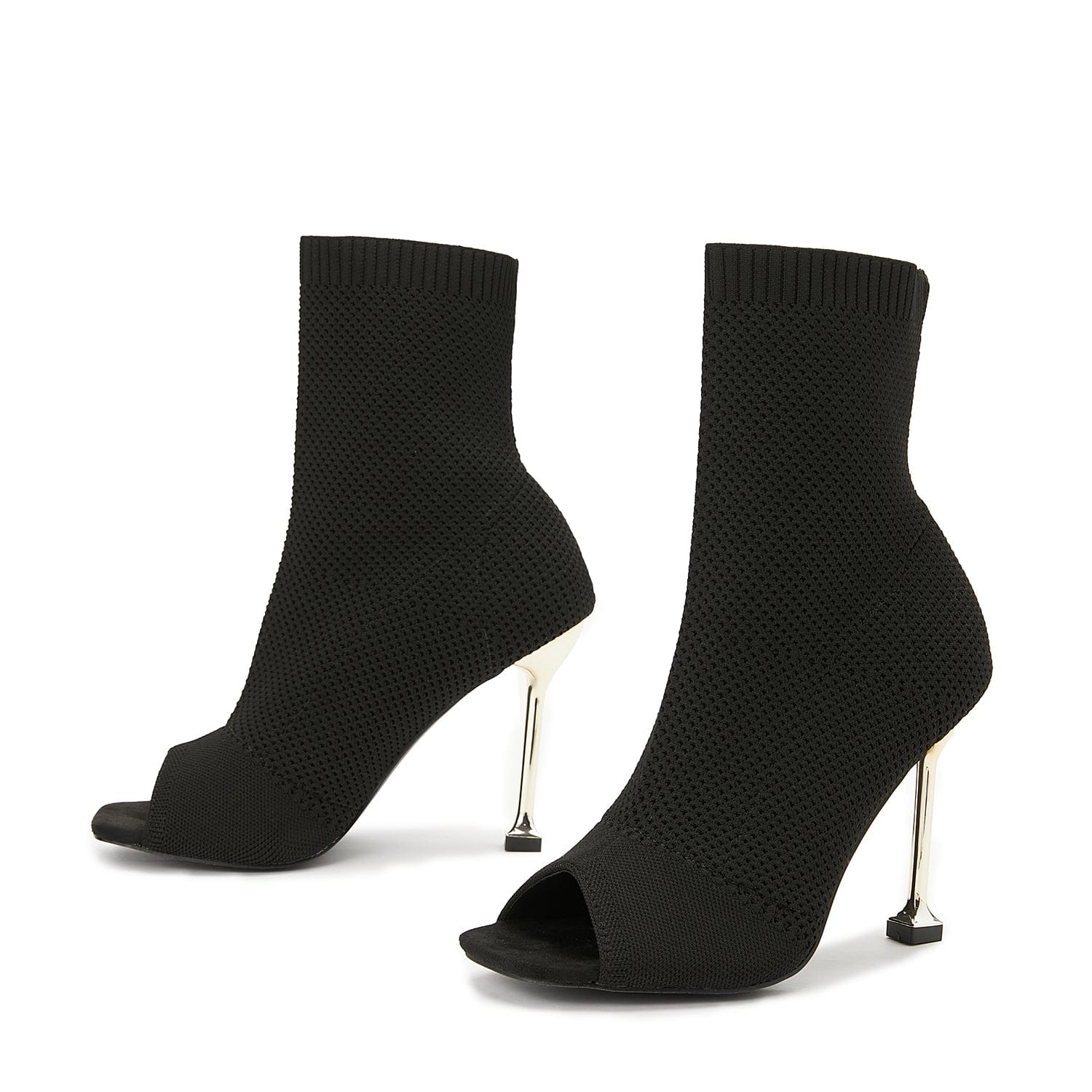 Peep Toe Stiletto Heeled Sock Boots Newgew