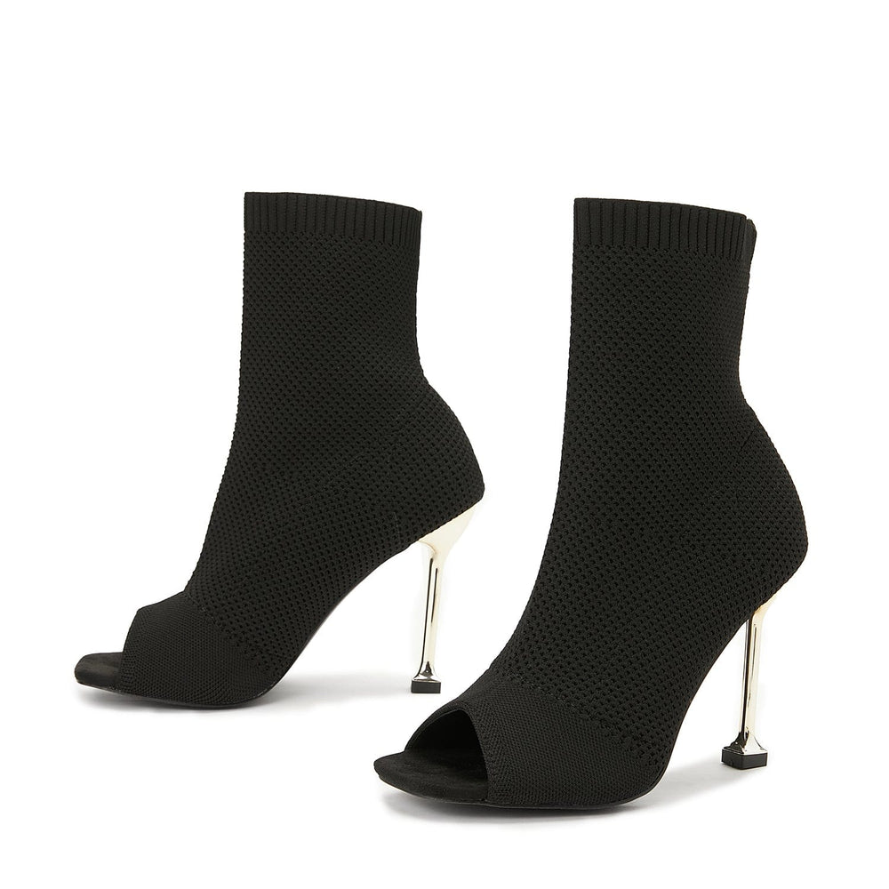 Peep Toe Stiletto Heeled Sock Boots Newgew