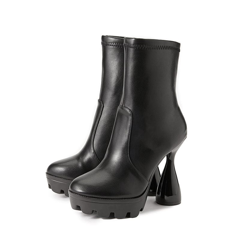 Platform Heeled Booties Newgew