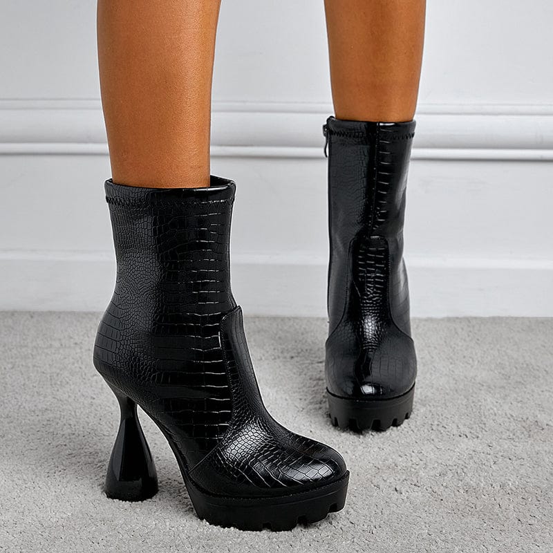 Platform Heeled Boots Newgew
