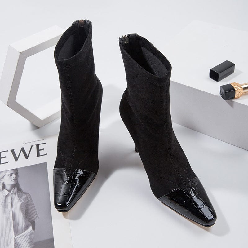 Pointed-toe Kitten Heel Boots Newgew