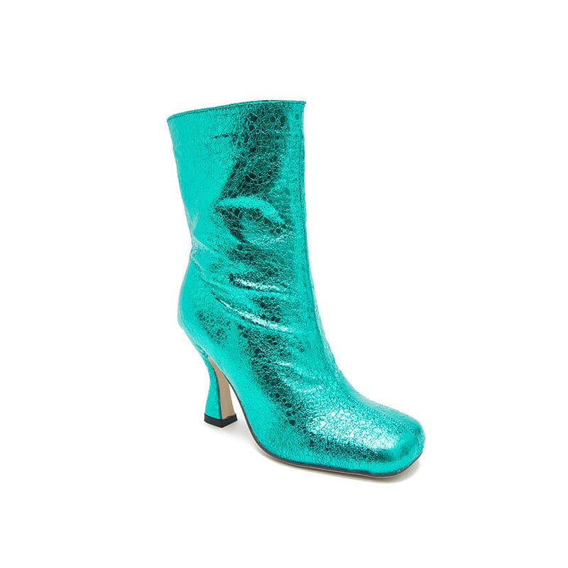 Reflective Foil Heeled Boots Newgew