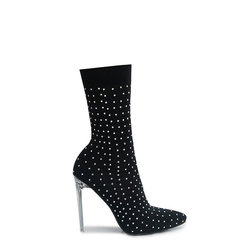 Rhinestone Decor Stiletto Heeled Boots Newgew