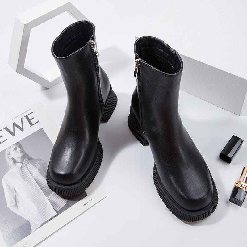 Round Toe Platform Boots Newgew