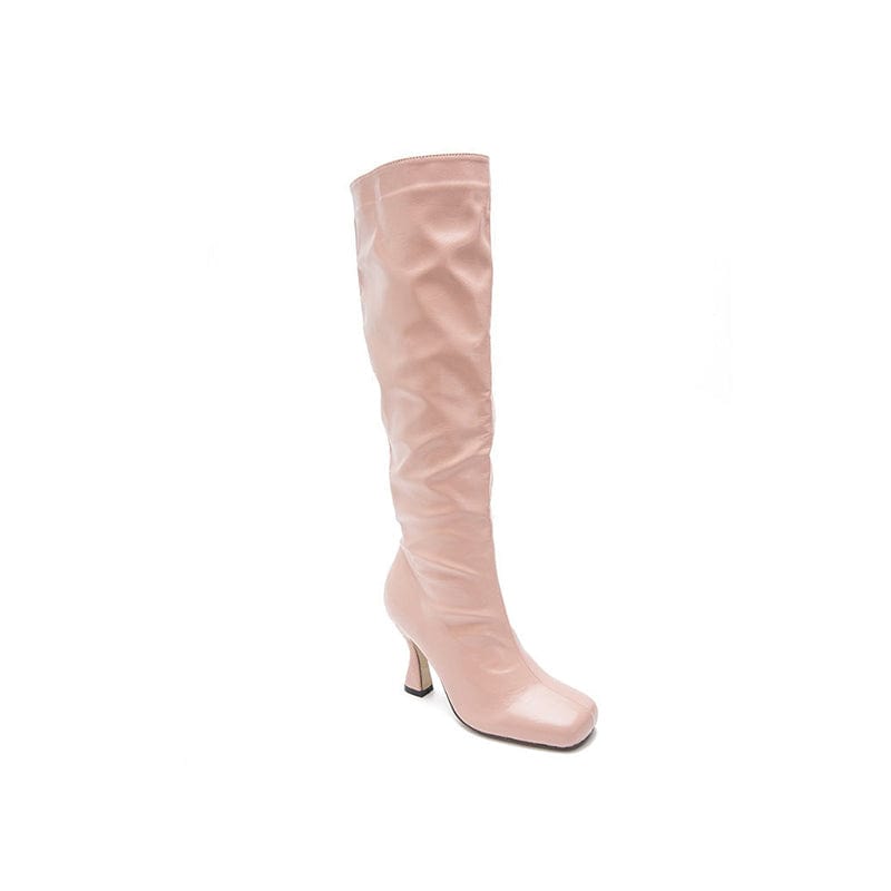 Square-Toe Kitten Heel Boots Newgew