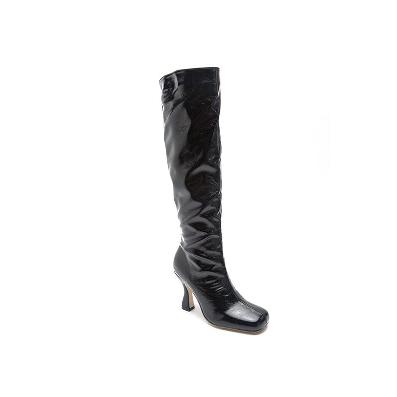 Square-Toe Kitten Heel Boots Newgew