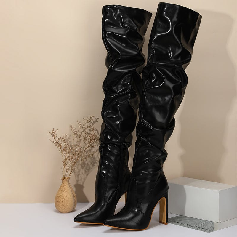 Stiletto Heeled Side Zip Slouchy Boots Newgew