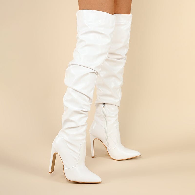 Stiletto Heeled Side Zip Slouchy Boots Newgew