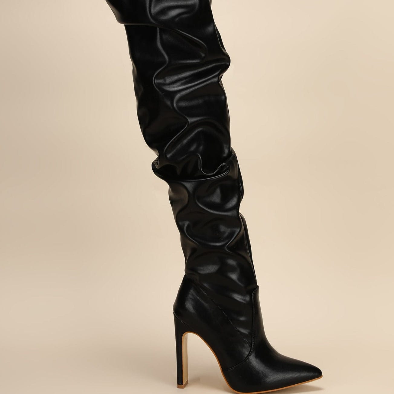 Stiletto Heeled Side Zip Slouchy Boots Newgew