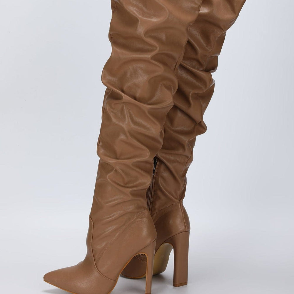 Stiletto Heeled Side Zip Slouchy Boots Newgew