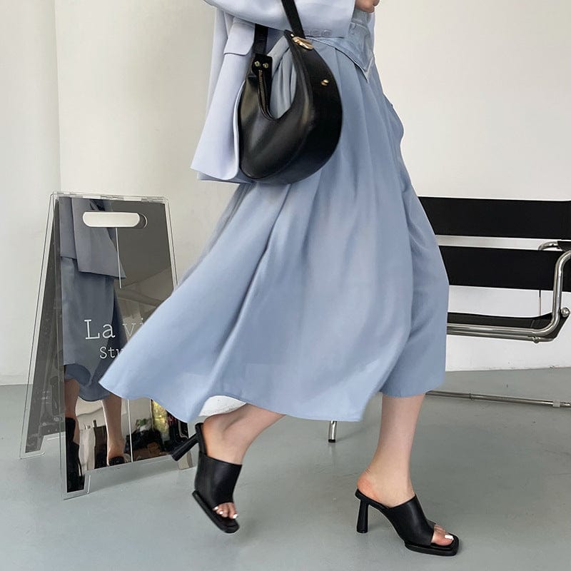 Square Toe  Heeled Sandals Newgew