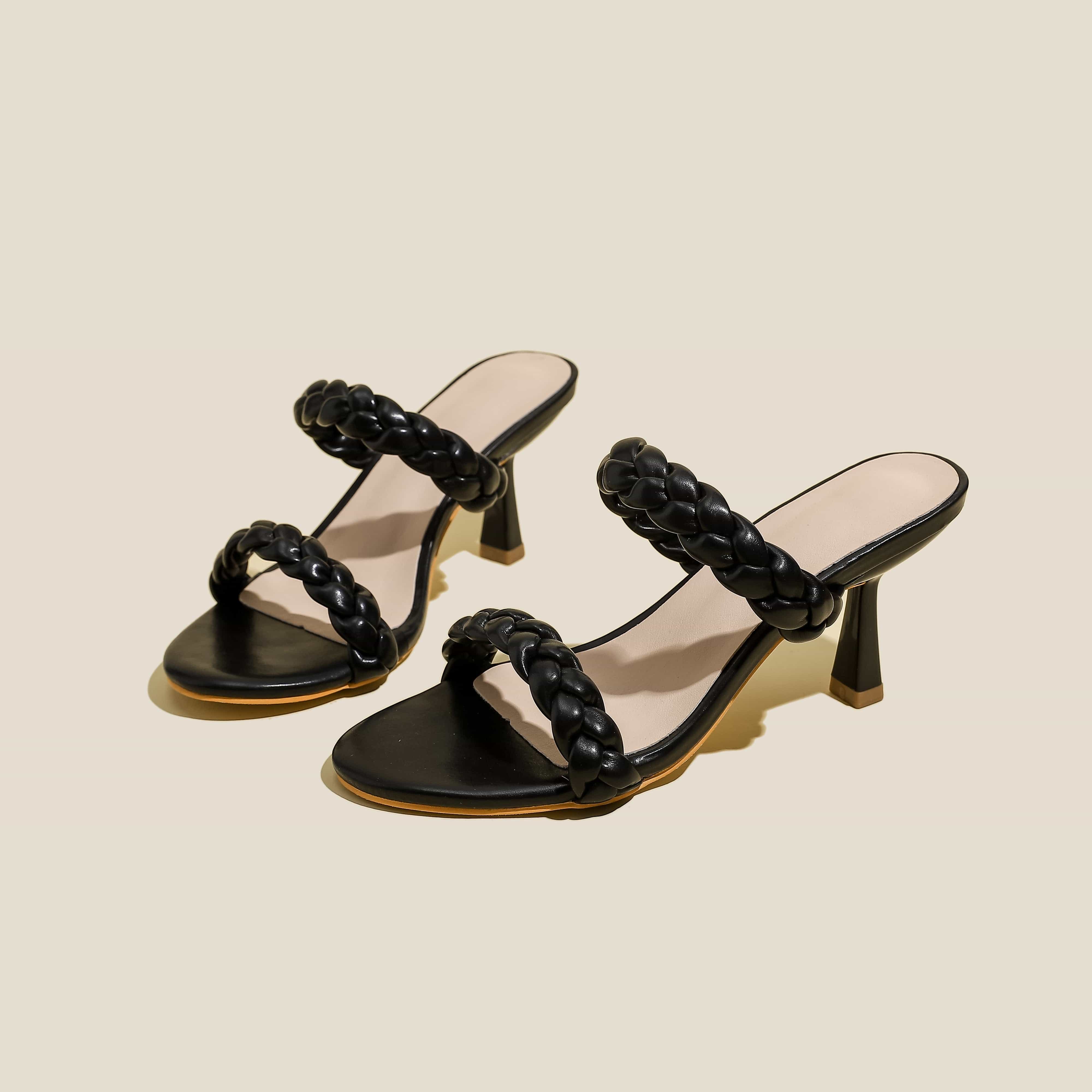 Braided Design Heel Sandals Newgew