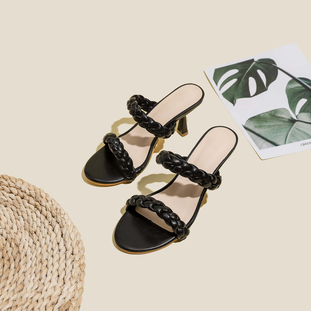 Braided Design Heel Sandals Newgew