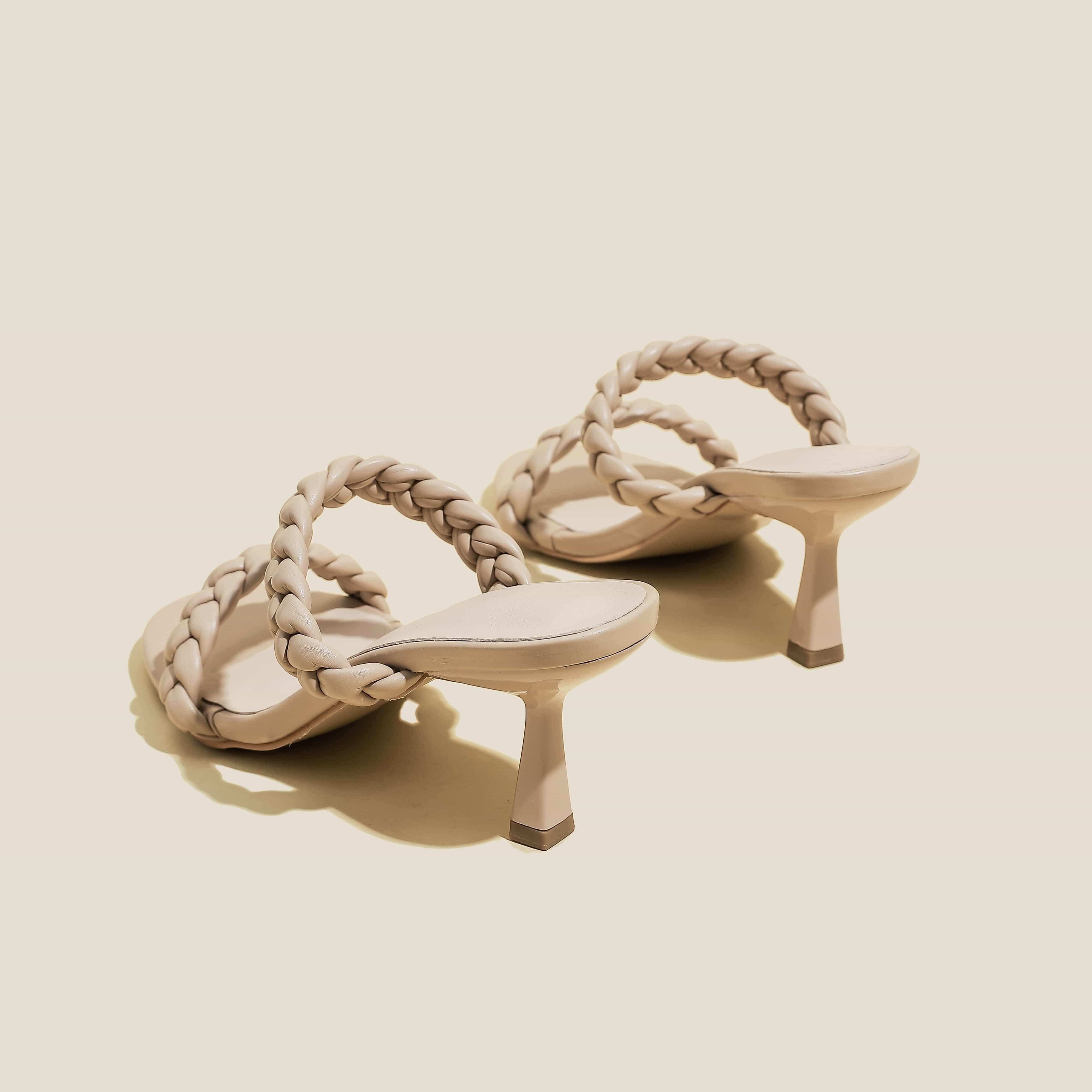 Braided Design Heel Sandals Newgew