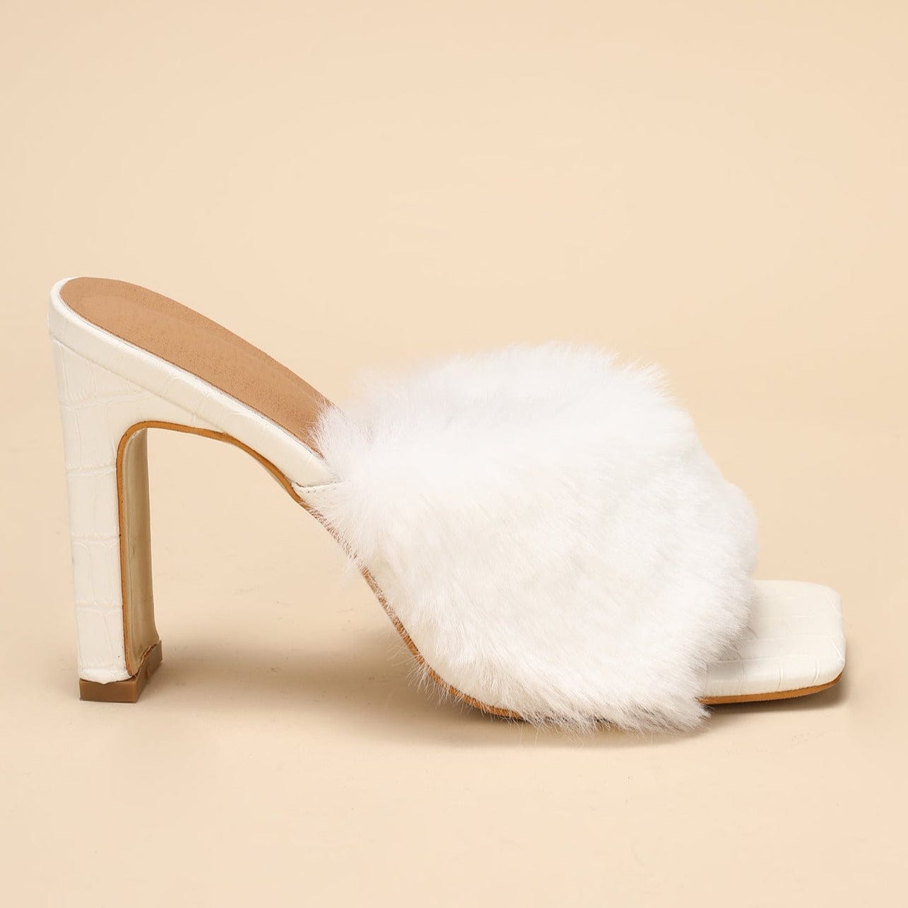 Fluffy Decor Heel Sandals Newgew