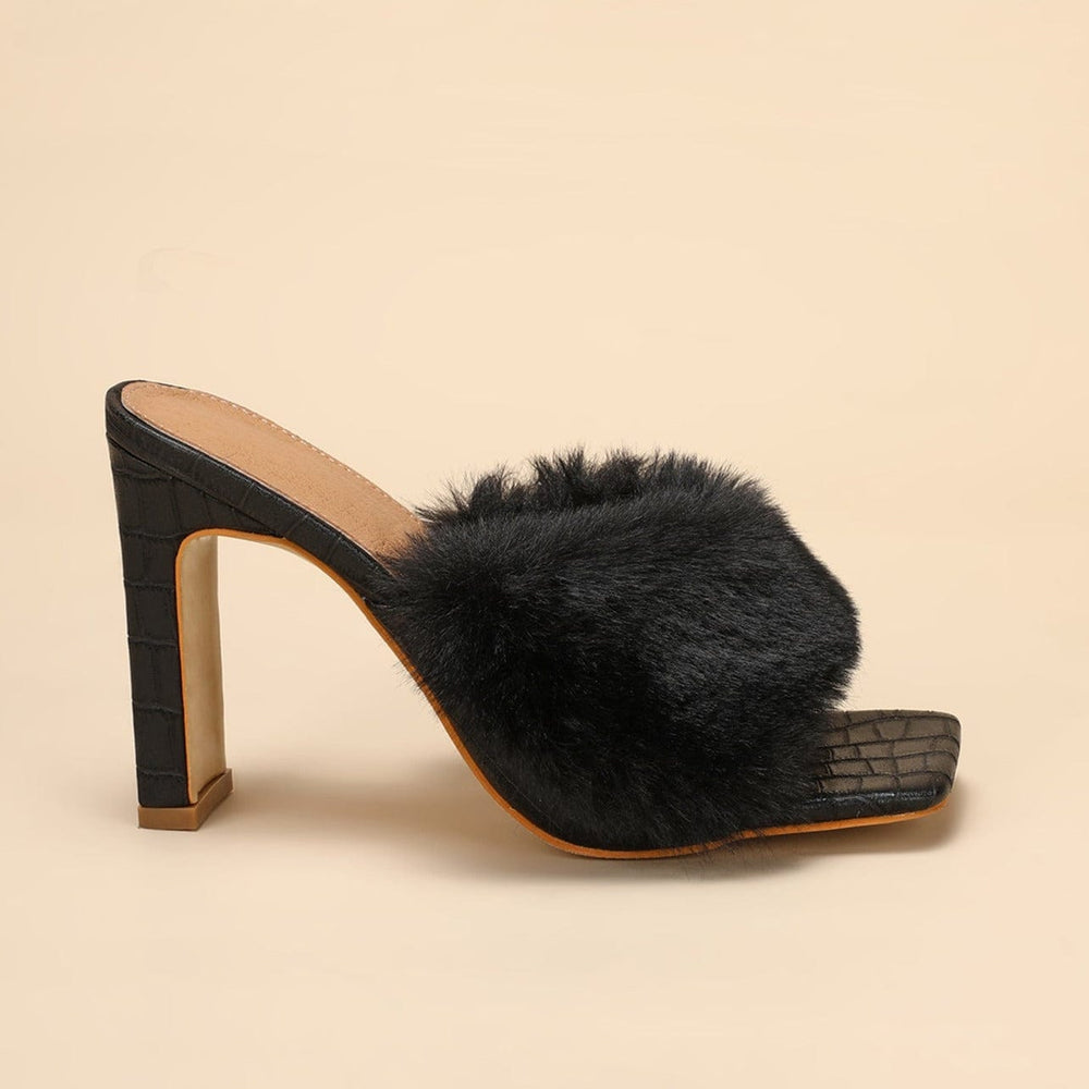 Fluffy Decor Heel Sandals Newgew
