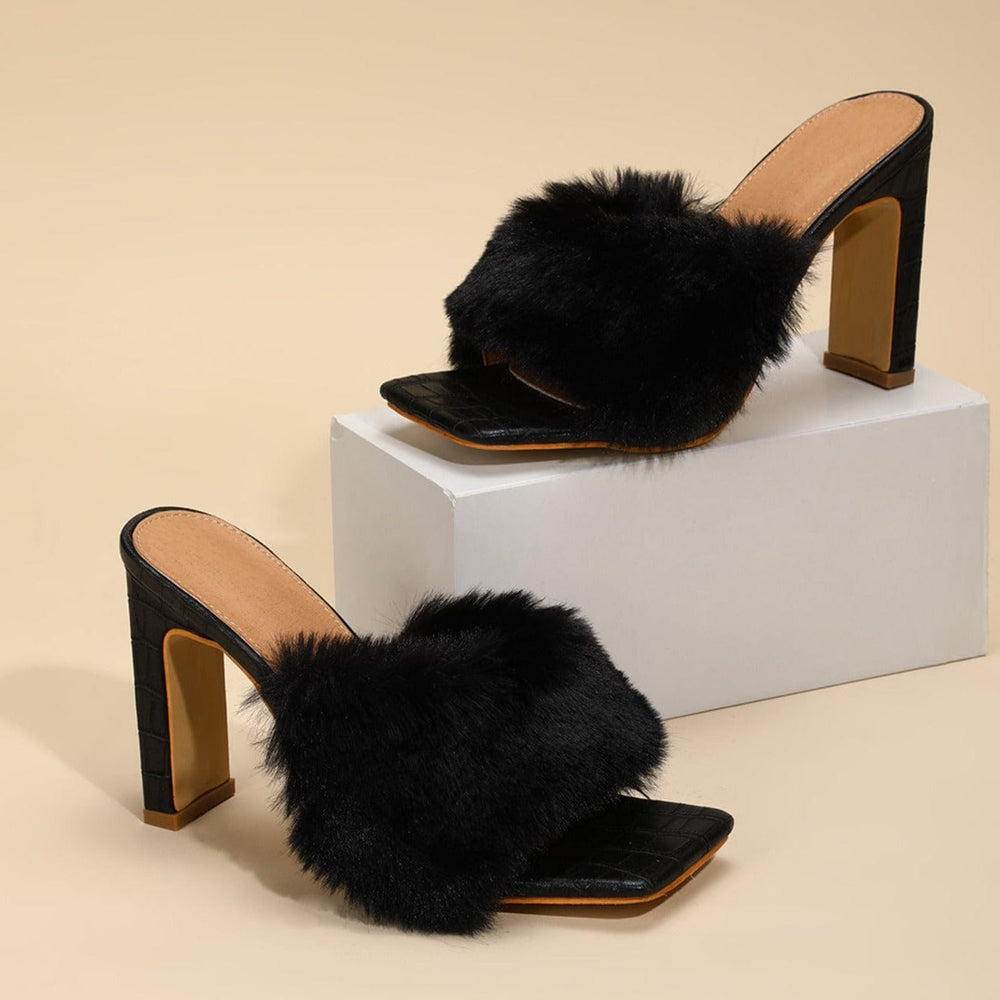 Fluffy Decor Heel Sandals Newgew