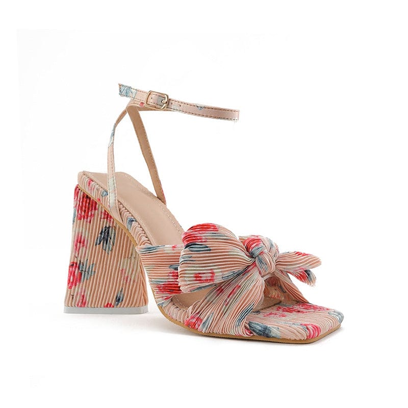 Bow Decor Heeled Sandals Newgew