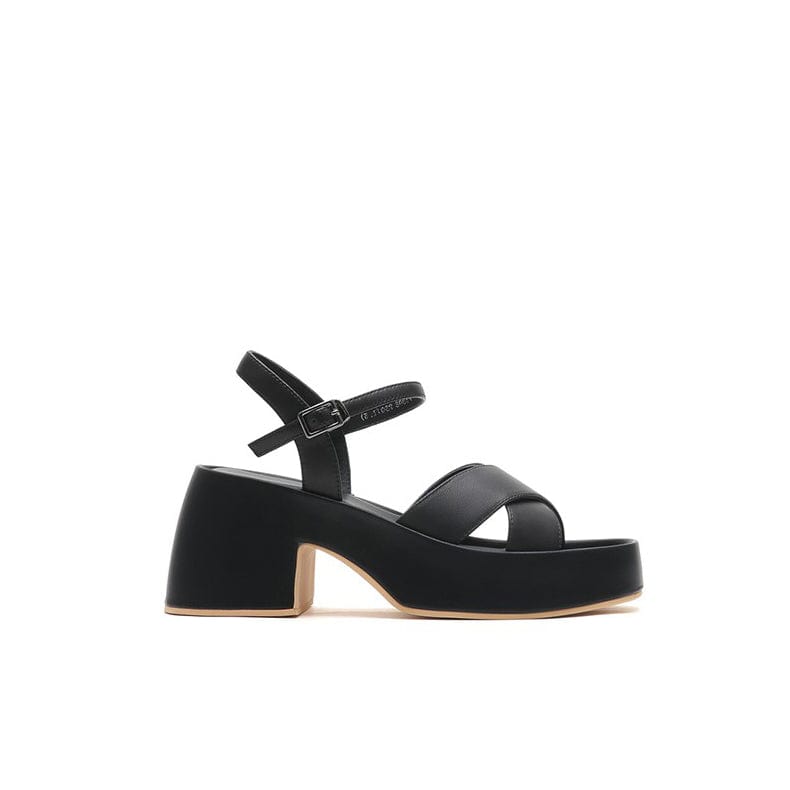 Joy&Peace Ankle Strap Cross Strap Heeled Sandals Newgew