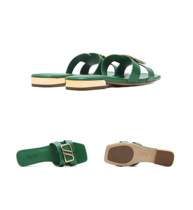 Joy&Peace Buckle Ditel Strap Flat Sandals Newgew