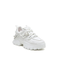 millie's Chain Decor Lace-up Front Chunky Sneakers millie's