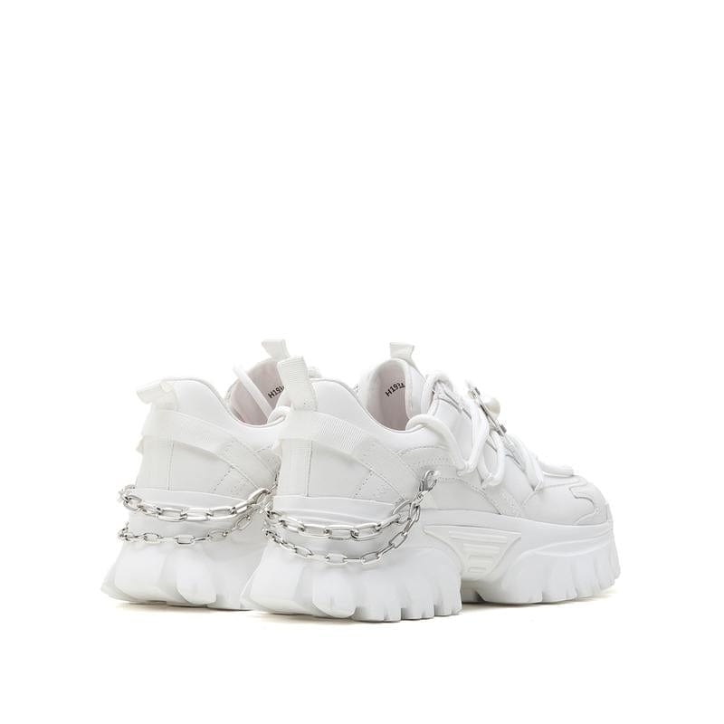 millie's Chain Decor Lace-up Front Chunky Sneakers millie's