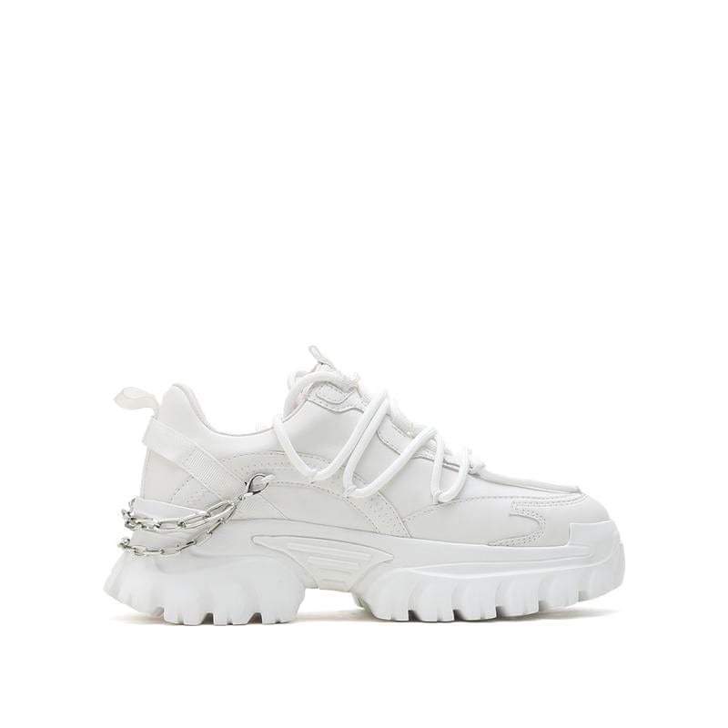millie's Chain Decor Lace-up Front Chunky Sneakers millie's